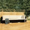 3 Piece Patio Sofa Set with Cushions Poly Rattan Black