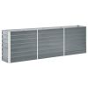 Garden Raised Bed Galvanized Steel 94.5"x15.7"x30.3" Gray