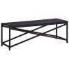 Patio Bench 47.2" Poly Rattan Black
