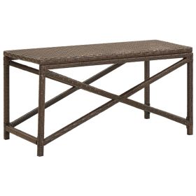 Patio Bench 31.5" Poly Rattan Brown