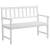 Garden Bench 47.2' Solid Acacia Wood White