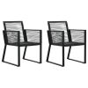 Patio Chairs 2 pcs Black PVC Rattan