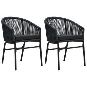 Patio Chairs 2 pcs Black PE Rattan