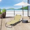 Outsunny Folding Chaise Lounge Pool Chairs, Outdoor Sun Tanning Chairs with 5-Level Reclining Back, Steel Frame for Beach, Yard, Patio, Beige