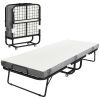 HOMCOM Folding Bed with Mattress for Adults, Twin Size, Portable Foldable Bed with Super Strong Steel Frame, 78.75" x 35.5", Fold Up