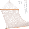 11.5 Ft Double Hammocks Rope with Hardwood Spreader Bar 2 Chains and 2 Hooks