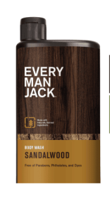 Every Man Jack Men's Hydrating Body Wash Soap for All Skin Types, Sandalwood, 16.9 Fluid Ounces
