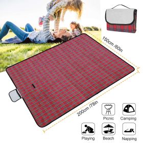 60" x 78" Waterproof Picnic Blanket Handy Mat with Strap Foldable Camping Rug for Camping Hiking Grass Travelling