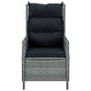 Reclining Patio Chair with Cushions Poly Rattan Light Gray