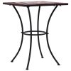 Mosaic Bistro Table Terracotta and White 23.6" Ceramic