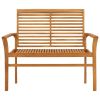 Patio Bench with Taupe Cushion 44.1" Solid Teak Wood