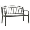 Patio Bench with a Table 49.2" Steel Gray