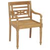 Batavia Chairs 2 pcs with Green Cushions Solid Teak Wood
