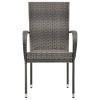 Stackable Patio Chairs 6 pcs Gray Poly Rattan