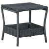 2 Piece Patio Lounge Set with Cushions Poly Rattan Dark Gray