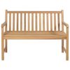 Patio Bench with Gray Cushion 47.2" Solid Teak Wood