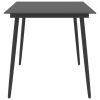 Patio Dining Table Black 59.1"x35.4"x29.1" Steel and Glass