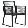 Patio Chairs 2 pcs Black PVC Rattan
