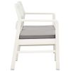 2-Seater Patio Bench with Cushions 47.2" Plastic White