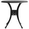 Patio Table Black 30.7"x30.7"x28.3" Cast Aluminum