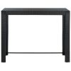 Patio Bar Table Black 55.3"x23.8"x43.5" Poly Rattan