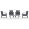 5 Piece Garden Lounge Set with Cushion Solid Acacia Wood Gray
