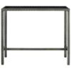 Patio Bar Table Gray 51.2"x23.6"x43.3" Poly Rattan and Glass