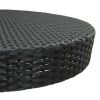 Patio Table Black 29.7"x41.7" Poly Rattan