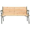 Patio Bench 48.4" Cast Iron and Solid Firwood