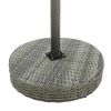 Patio Table Gray 23.8"x41.7" Poly Rattan
