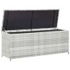 Garden Storage Box Light Gray 59.1"x19.7"x23.6" Poly Rattan