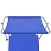 Folding Sun Lounger with Roof Aluminium and Textilene Blue