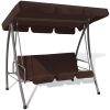 Outdoor Convertible Swing Bench with Canopy Coffee