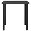 Patio Dining Table Black 27.6"x27.6"x28.7" Poly Rattan