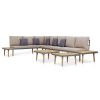 7-Seater Patio Lounge Set with Cushions Solid Acacia Wood Brown