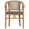 Patio Chairs with Cushions 2 pcs Solid Teak Wood