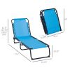 Outsunny Portable Chaise Lounge Light Blue 4-Position Reclining Outdoor Patio Adjustable Bed