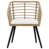 Patio Chairs with Cushions 2 pcs Poly Rattan Oak