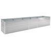 Garden Raised Bed Galvanized Steel 157.5"x31.5"x17.7" Gray