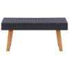 Patio Coffee Table Poly Rattan Black