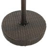 Patio Table Brown 29.7"x41.7" Poly Rattan