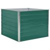 Raised Garden Bed 39.4"x39.4"x30.3" Galvanized Steel Green