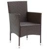 Patio Dining Chairs 4 pcs Poly Rattan Brown