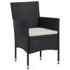 Patio Dining Chairs 2pcs Poly Rattan Black