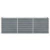 Garden Raised Bed Galvanized Steel 94.5"x15.7"x30.3" Gray