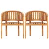 Banana Chairs 2 pcs Solid Teak Wood