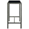 Patio Bar Table Gray 51.2"x23.6"x43.3" Poly Rattan and Glass