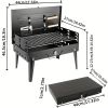 1pcs box home outdoor folding grill portable multifunctional camping barbecue grill, comes with tools, easy to use, suitable for outdoor camping
