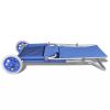 Folding Sun Lounger with Canopy and Wheels Aluminium Blue