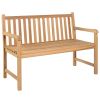 Patio Bench with Anthracite Cushion 47.2" Solid Teak Wood